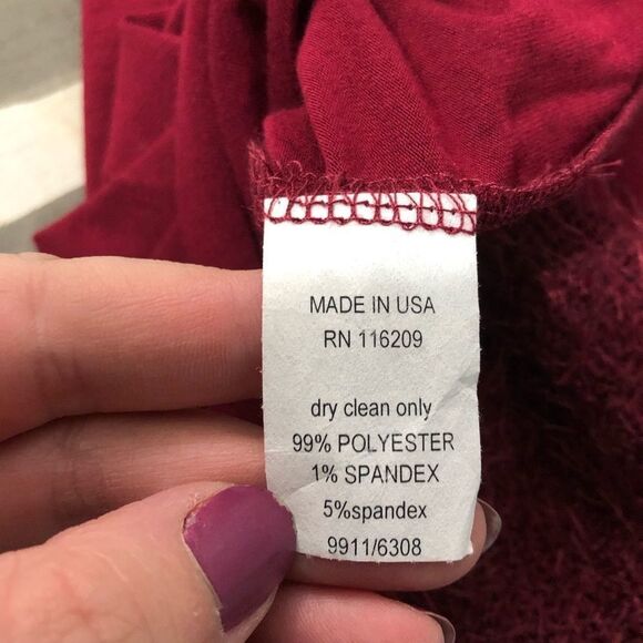 Velvet torch sleeveless red furry sweater dress - Picture 10 of 11